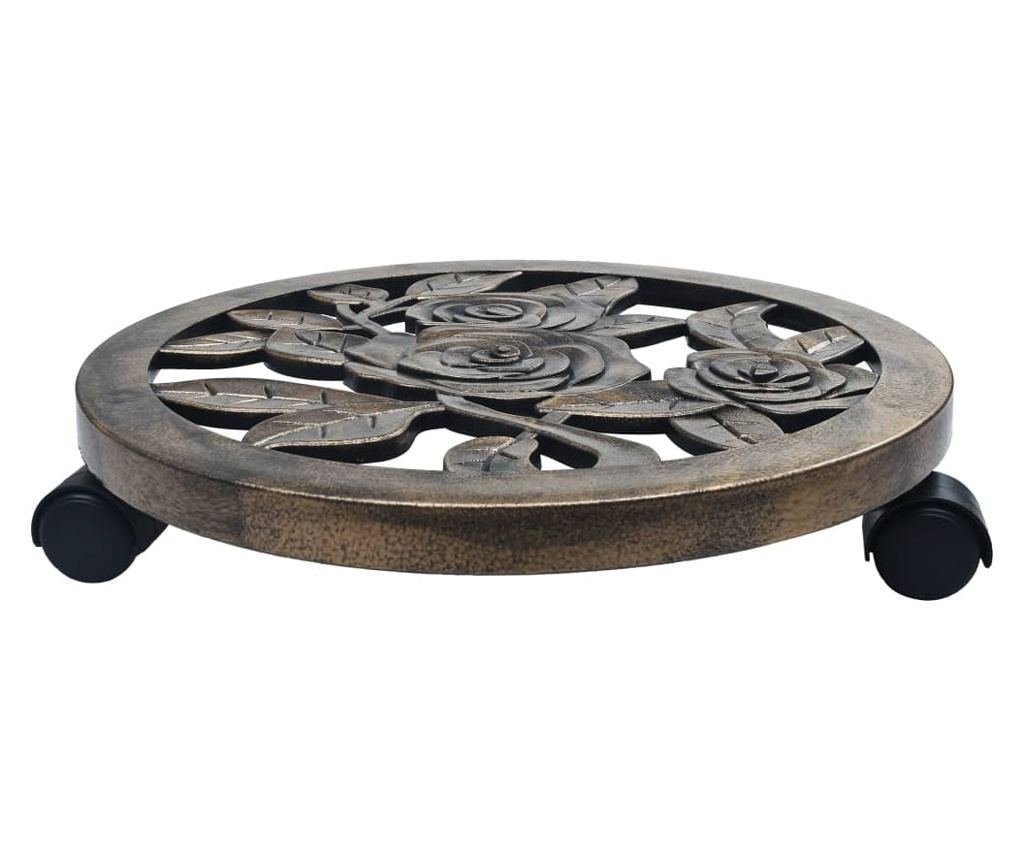 Stalci za biljke s kotačićima, 6 kom., bronca, 38 cm, plastika - 2