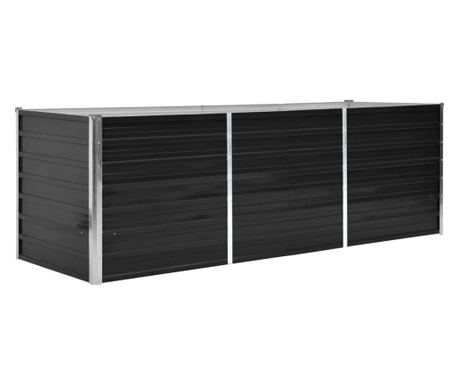 Povišena vrtna gredica antracit 240x80x77 cm pocinčani čelik 