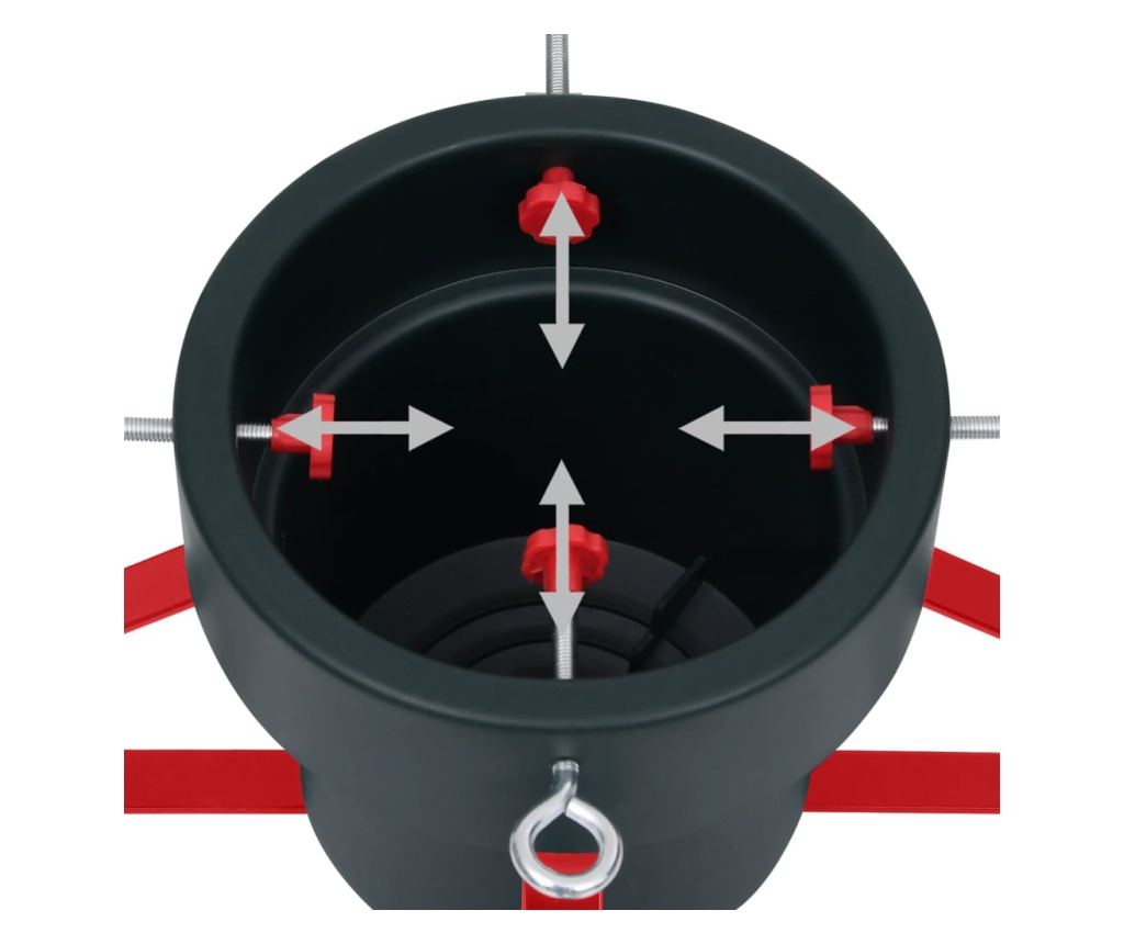 Stalak za božićno drvce, zeleni i crveni, 46x46x19 cm - 5