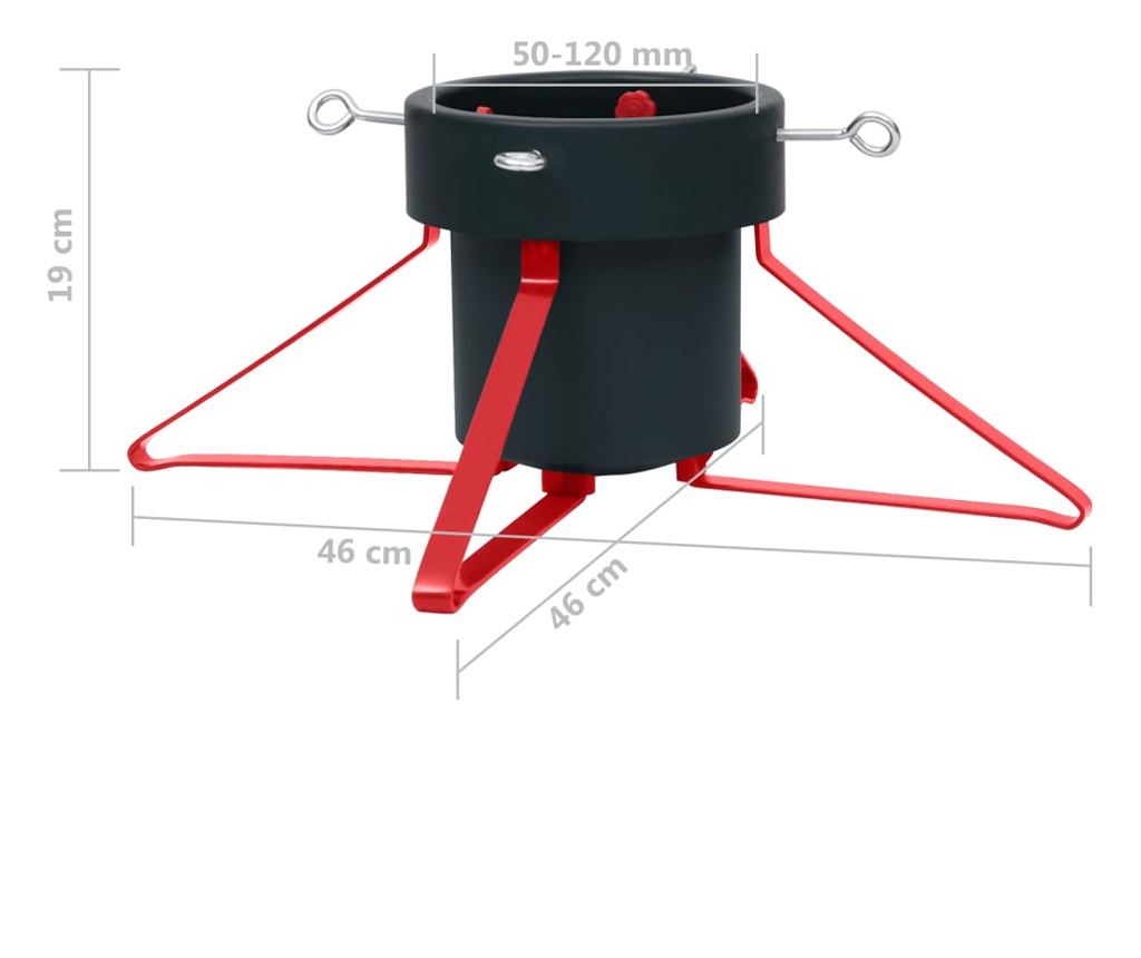 Stalak za božićno drvce, zeleni i crveni, 46x46x19 cm - 7