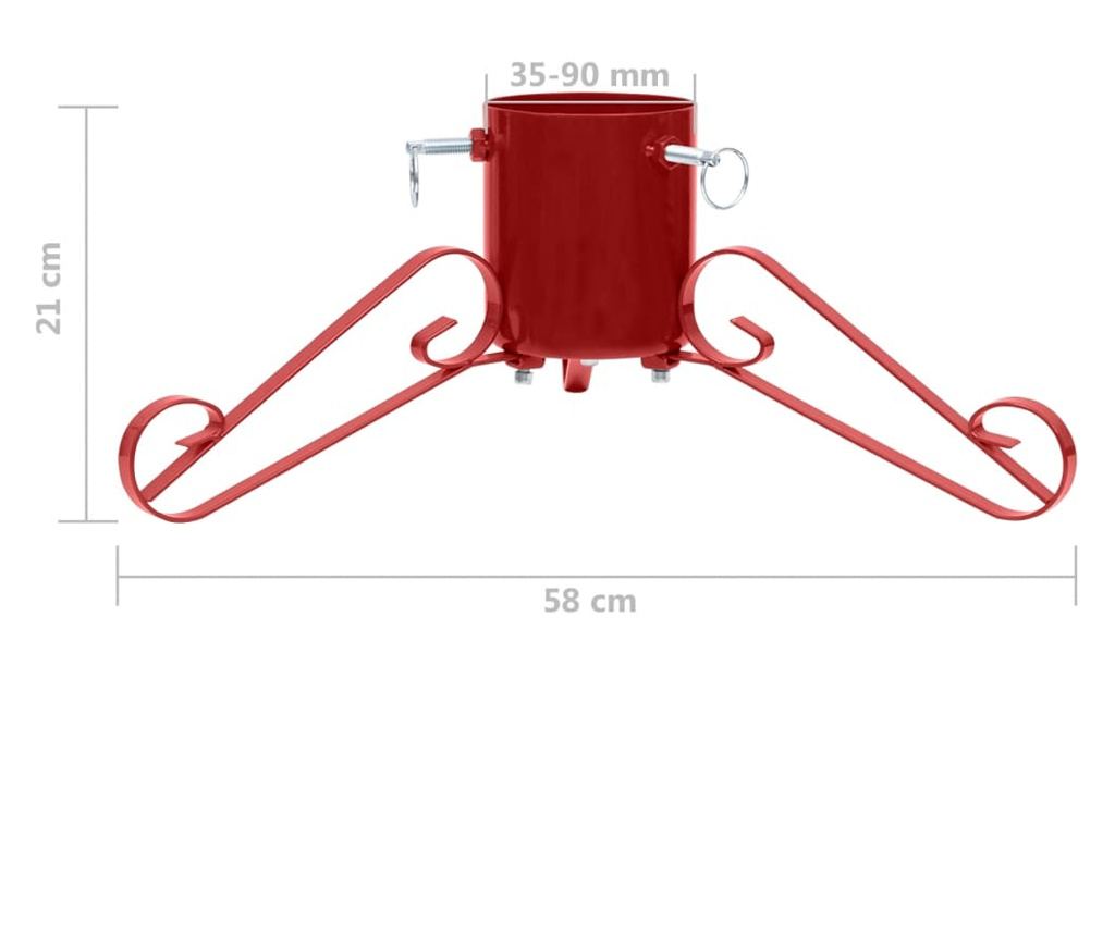 Stalak za božićno drvce, crveni, 58x58x21 cm - 7
