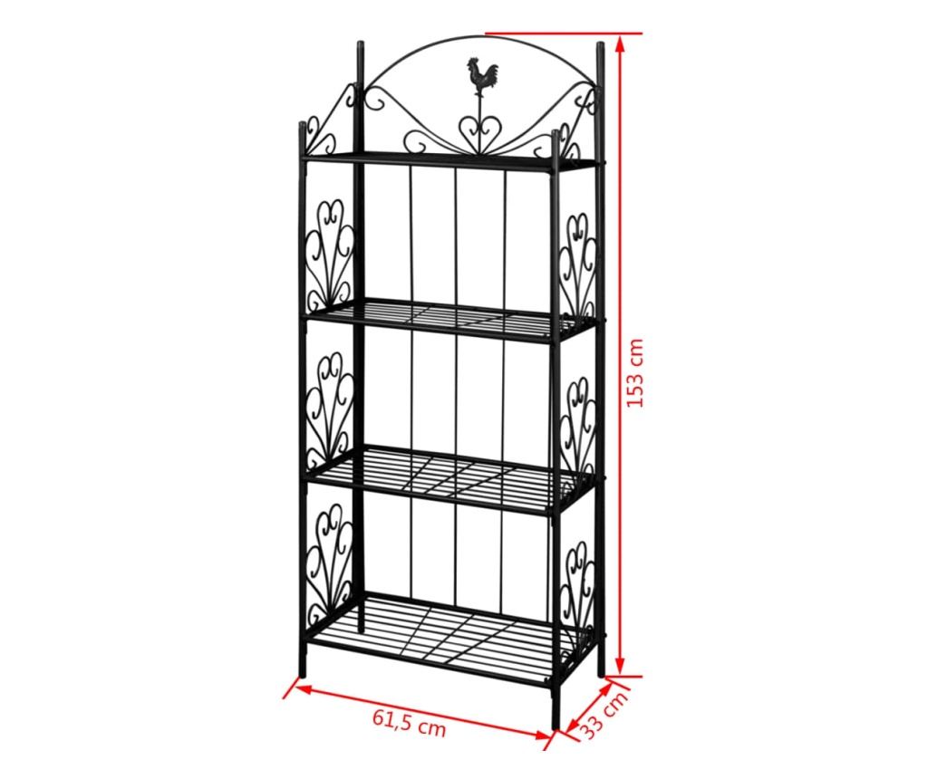Pravokutni crni stalak za biljke - 4