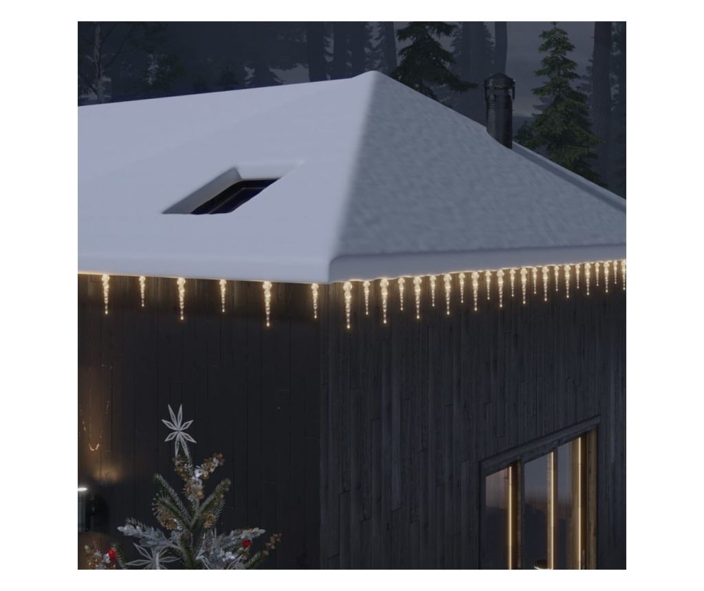 Božićna svjetla ledenica 40 kom. toplo bijela akril daljinski upravljač - 3