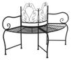 Banca circulara de copac, negru, 150 cm, otel