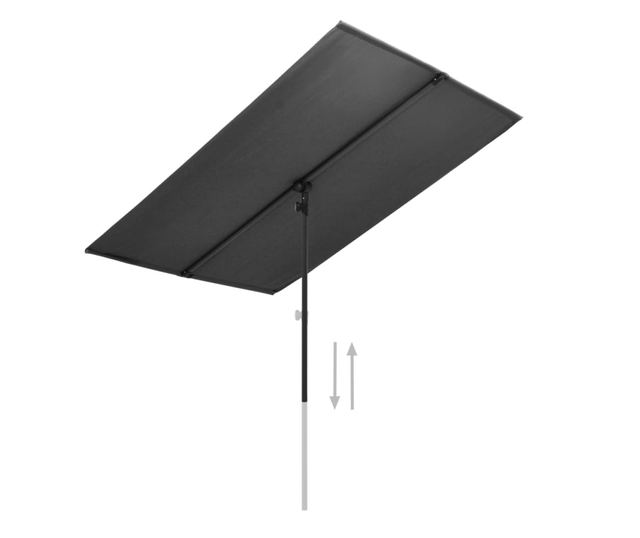Vrtni suncobran s aluminijskom šipkom 2 x 1,5 m antracit