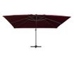 Konzolni suncobran s LED svjetlima 400 x 300 cm bordo