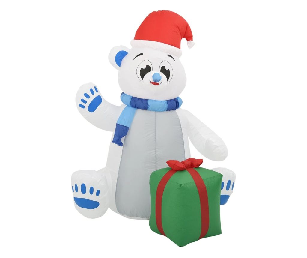 Napuhani polarni medvjed za Božić s LED-om, 1,8 m, unutarnji/vanjski - 2