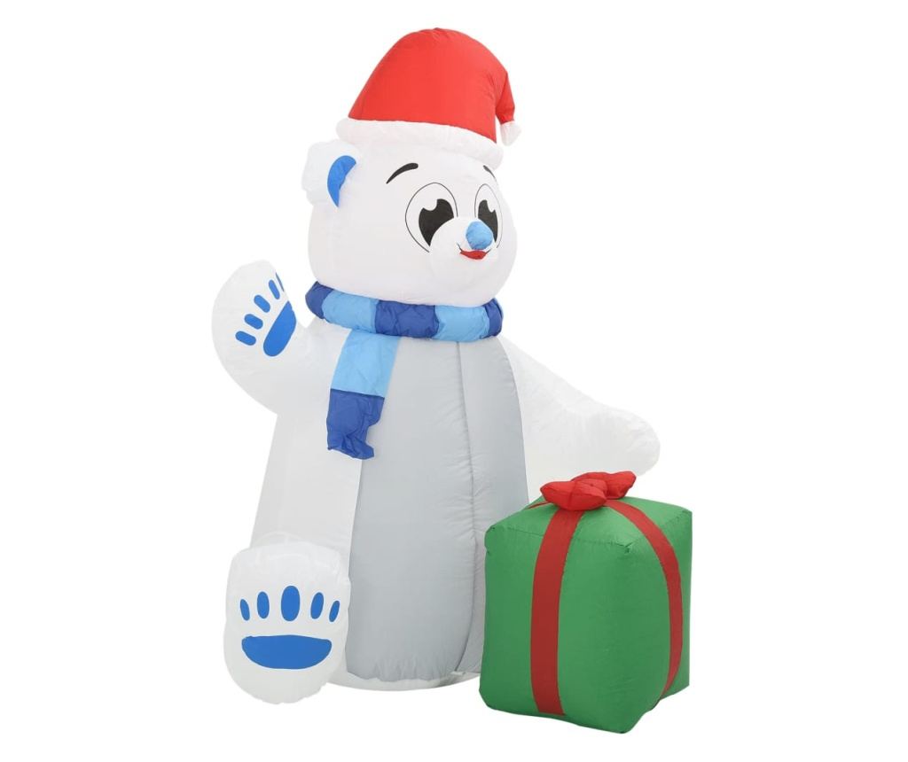 Napuhani polarni medvjed za Božić s LED-om, 1,8 m, unutarnji/vanjski - 3