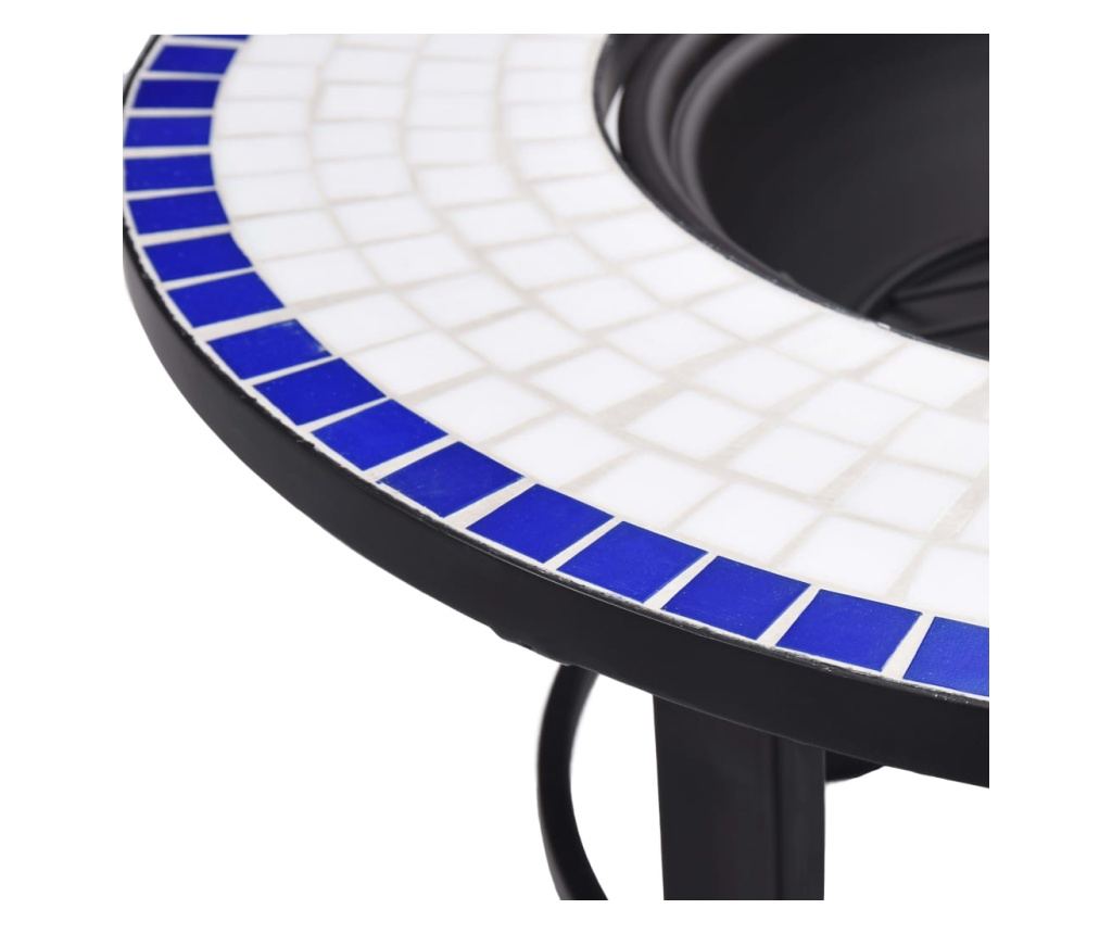 Mozaikno ognjište, plavo & bijelo, 68 cm, keramika - 7