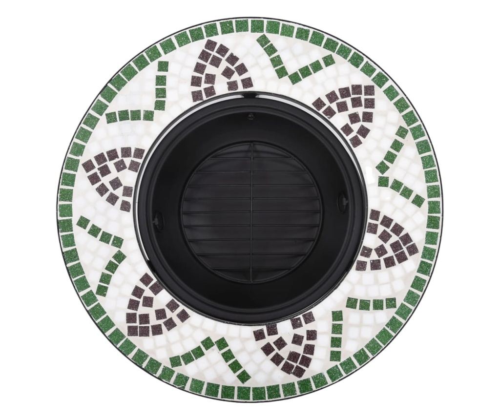 Mozaikno ognjište, zeleno, 68 cm, keramika - 6