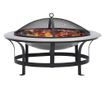 Vatra de foc de exterior cu gratar, 76 cm, otel inoxidabil