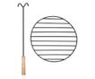 Vatra de foc de exterior cu gratar, 76 cm, otel inoxidabil