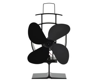 Ventilator za peć na toplinski pogon s 4 lopatice crni