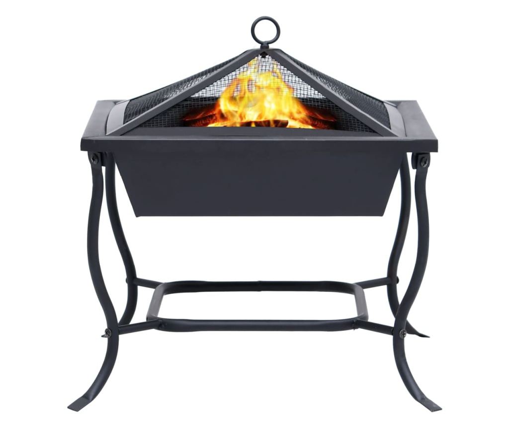 Ognjište, crno, 45 x 45 x 45 cm, čelik - 3