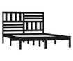 Πλαίσιο Κρεβ. Μαύρο 150x200εκ Μασίφ Ξύλο Πεύκου 5FT KingSize