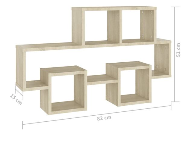 Aut alak fali polc sonoma tlgy 82x15x51cm laminlt fa