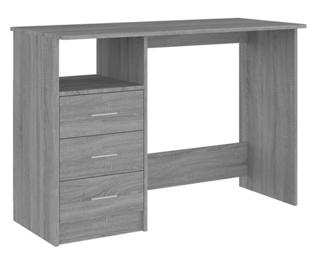 szürke sonoma színű szerelt fa íróasztal 110x50x76 cm