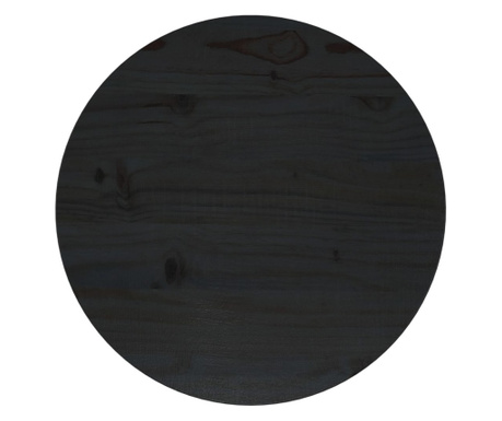 Blat de masa, negru, Ø40x2,5 cm, lemn masiv de pin