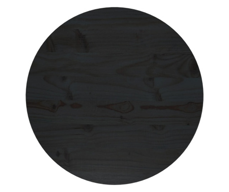 fekete tömör fenyőfa asztallap Ø50 x 2,5 cm