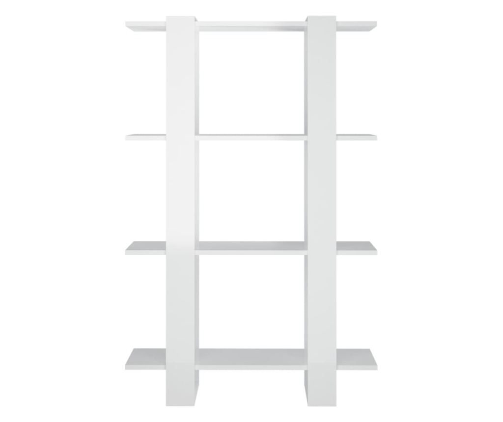 magasfényű fehér könyvszekrény/térelválasztó 80 x 30 x 123,5 cm - 9