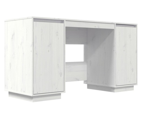 tömör fenyőfa íróasztal fehér 140 x 50 x 75 cm