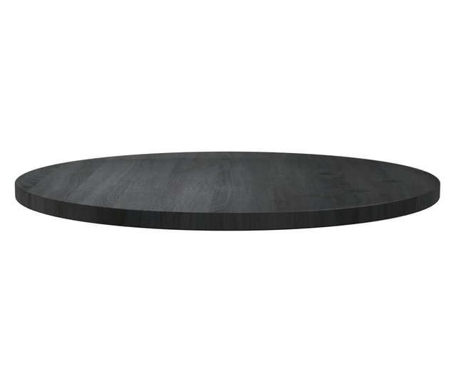 Blat de masă, negru, Ø70x2,5 cm, lemn masiv de pin