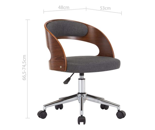 Jedilni stoli, 2 kosa, sivi, upognjen les in tkanina