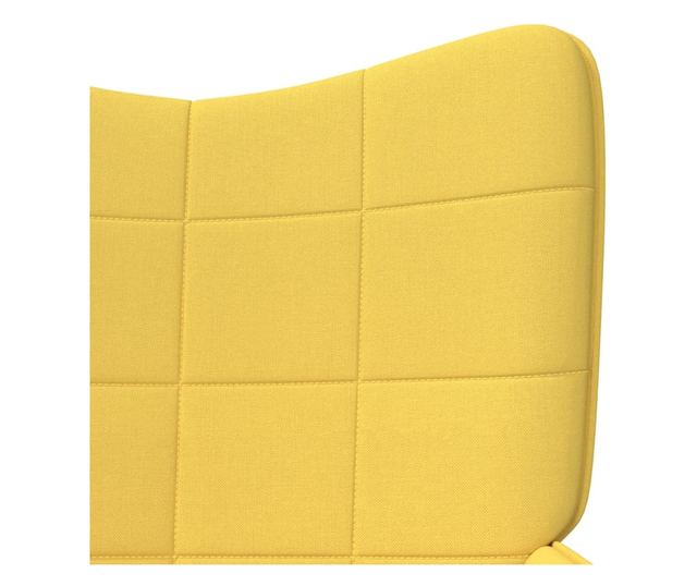 Scaun relaxare cu taburet, galben muștar, 62x68,5x96 cm, textil