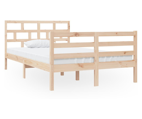 Okvir za krevet od masivnog drva 120 x 190 cm 4FT mali bračni