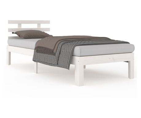 Okvir za krevet od masivnog drva bijeli 90 x 200 cm