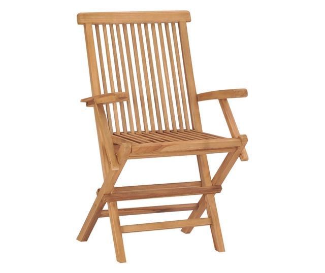 Градински столове с възглавници, 2 бр., Черен, Масивен тик