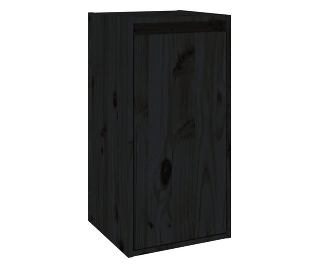 Zidni ormarić, crni, 30x30x60 cm, masivno borovo drvo