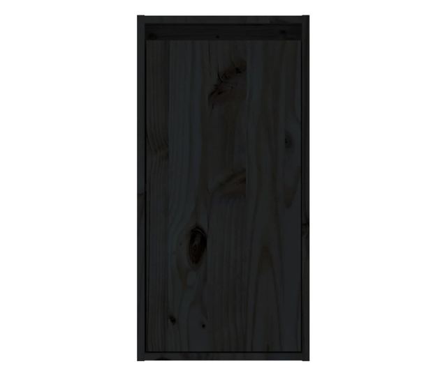 Zidni ormarić, crni, 30x30x60 cm, masivno borovo drvo