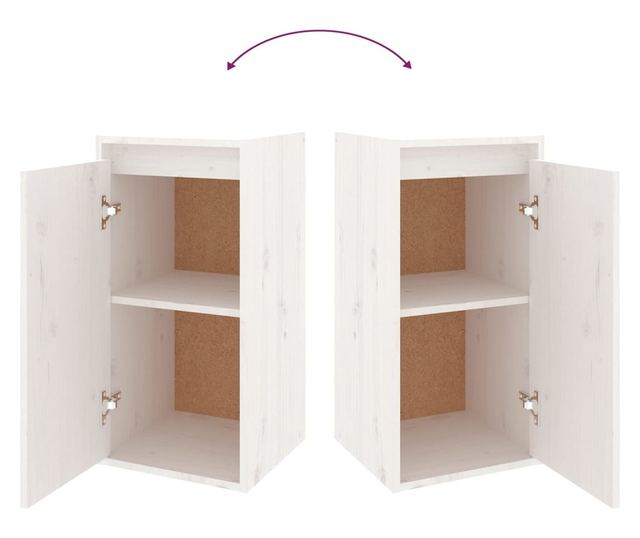 Zidni ormarić, bijeli, 30x30x60 cm, masivno borovo drvo