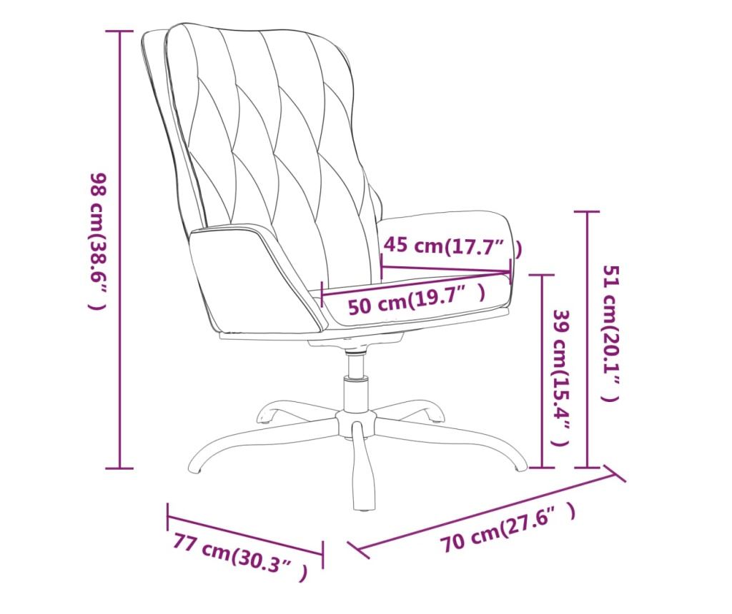 Naslanjač z oporo za noge, rjava, umetno usnje - 7