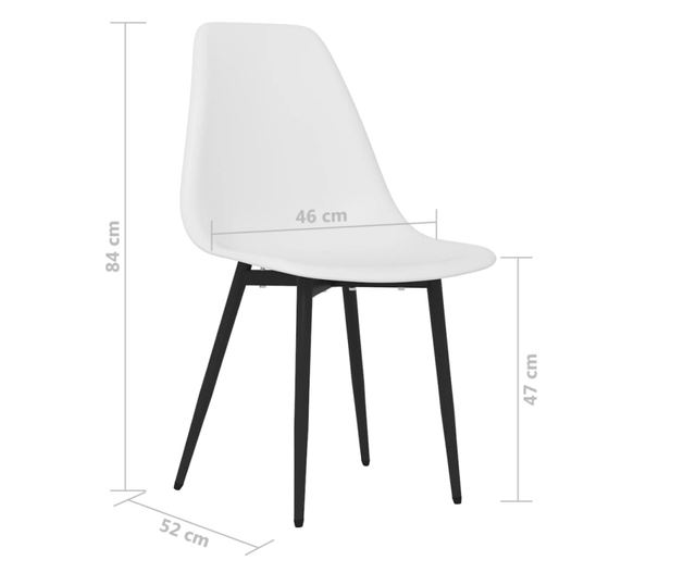 Stolice za kuhinju, 4 kom., bijele, PP