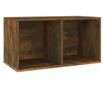 Kutija za pohranu vinilnih ploča smeđa 71 x 34 x 36 cm drvena
