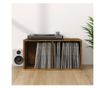 Kutija za pohranu vinilnih ploča smeđa 71 x 34 x 36 cm drvena