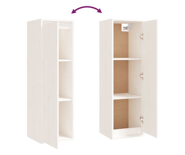 TV komode, 3 kom., bijela, masivno drvo bora