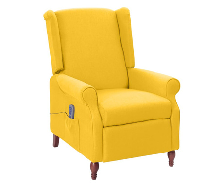 Масажен наклоняем стол, жълт, текстил