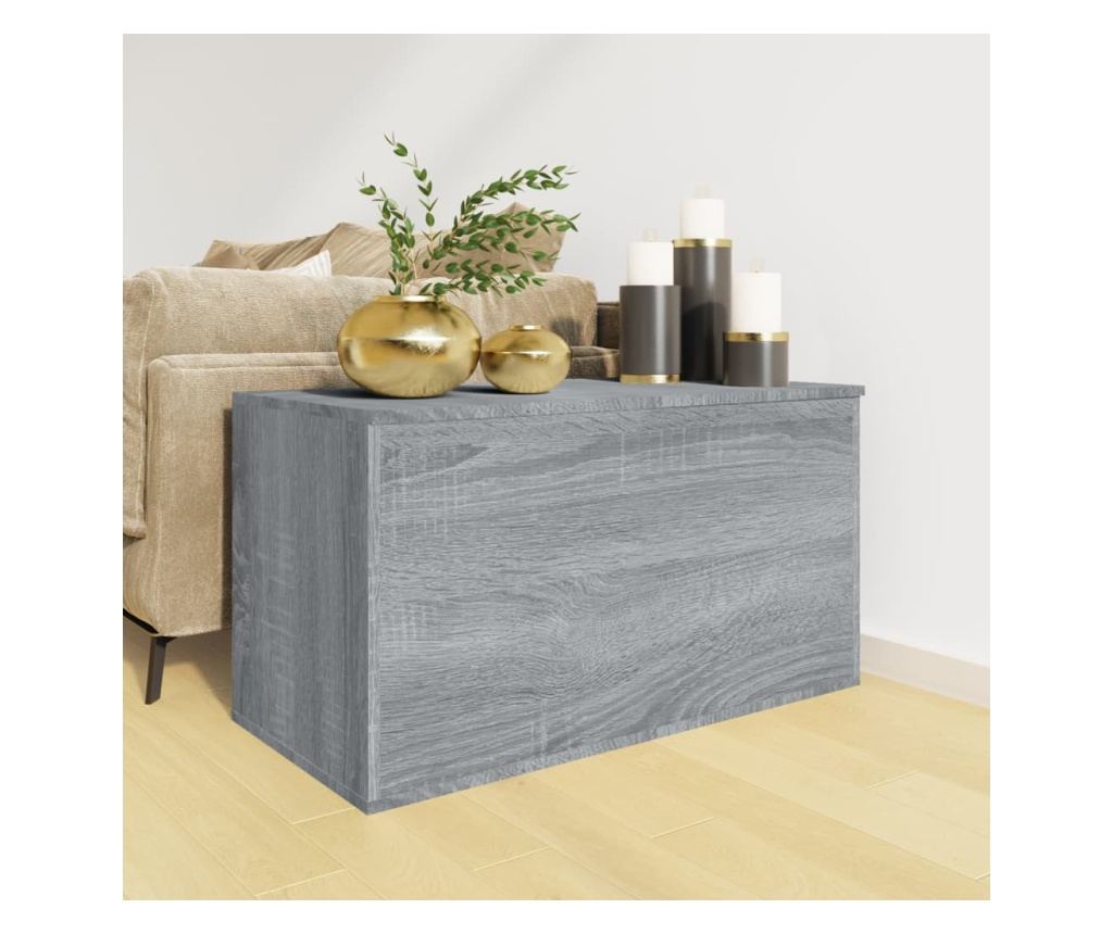 Cufăr de depozitare, gri sonoma, 84x42x46 cm, lemn compozit - 3