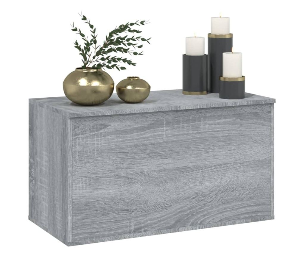 Cufăr de depozitare, gri sonoma, 84x42x46 cm, lemn compozit - 4