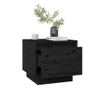 Noćni ormarići, 2 kom., crni, 35x34x32 cm, masivno borovo drvo