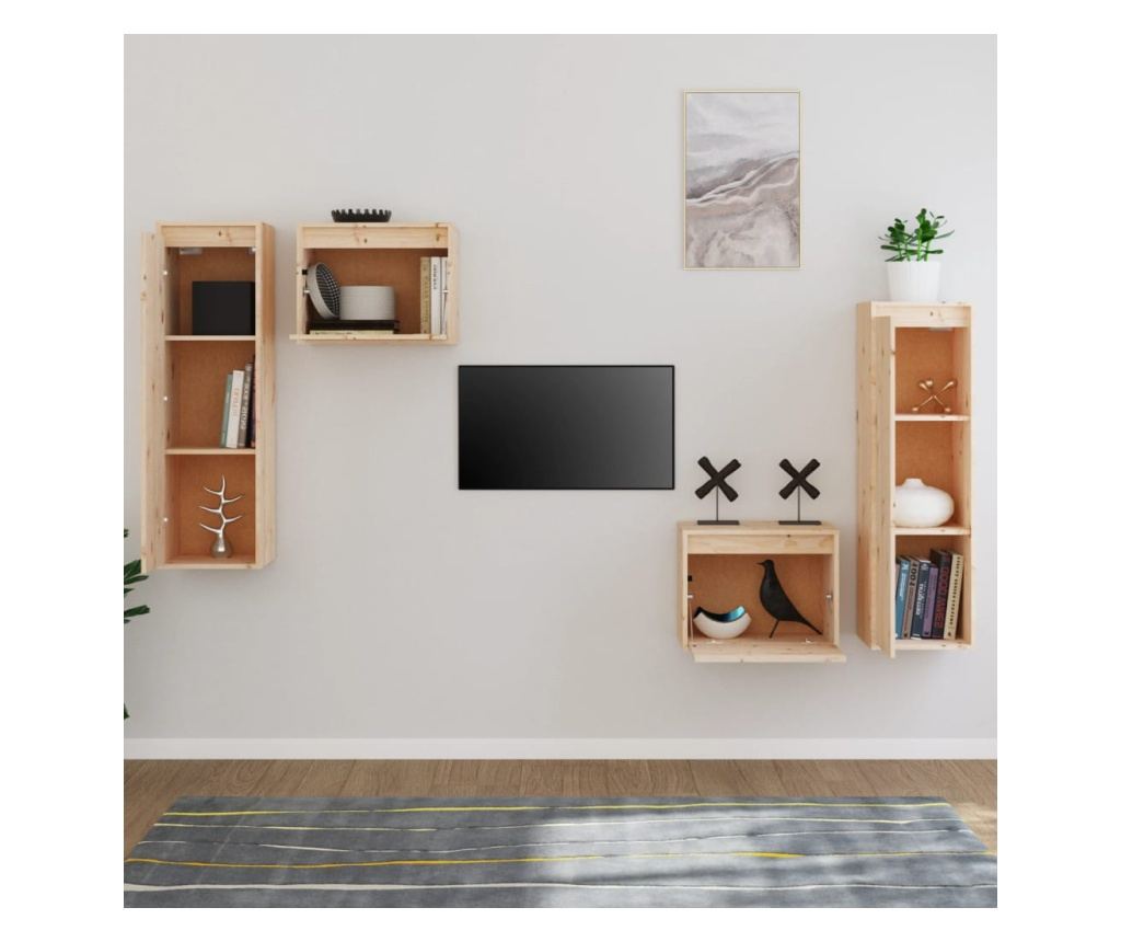 TV komode, 4 kom., masivno drvo bora - 3