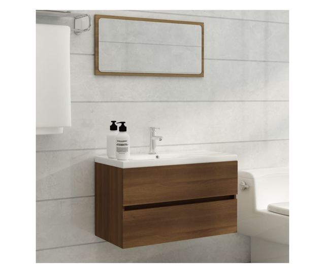 Ormarić za umivaonik boja smeđeg hrasta 80x38,5x45 cm drveni