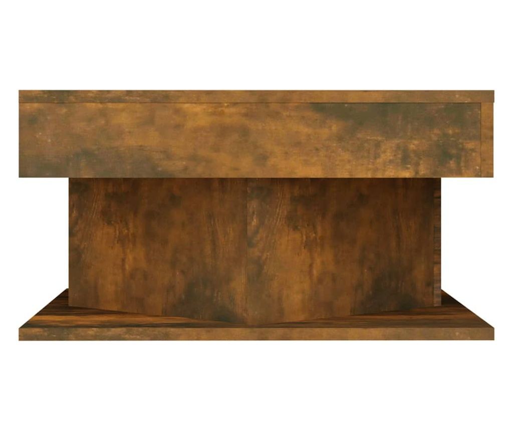 Klubska mizica dimljeni hrast 57x57x30 cm konstruiran les - 6