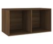 Kutija za pohranu vinilnih ploča smeđa 71 x 34 x 36 cm drvena
