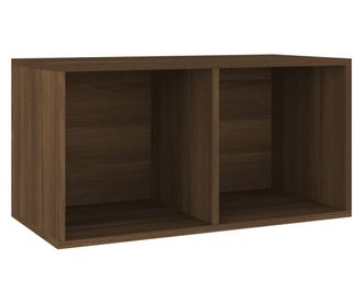 Kutija za pohranu vinilnih ploča smeđa 71 x 34 x 36 cm drvena