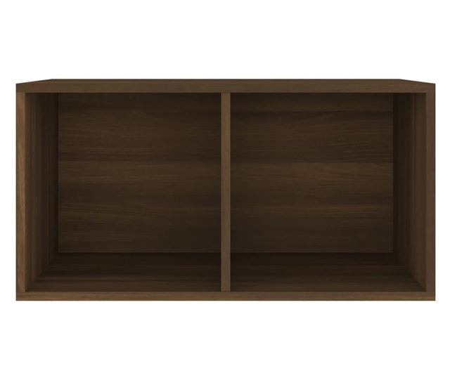 Kutija za pohranu vinilnih ploča smeđa 71 x 34 x 36 cm drvena
