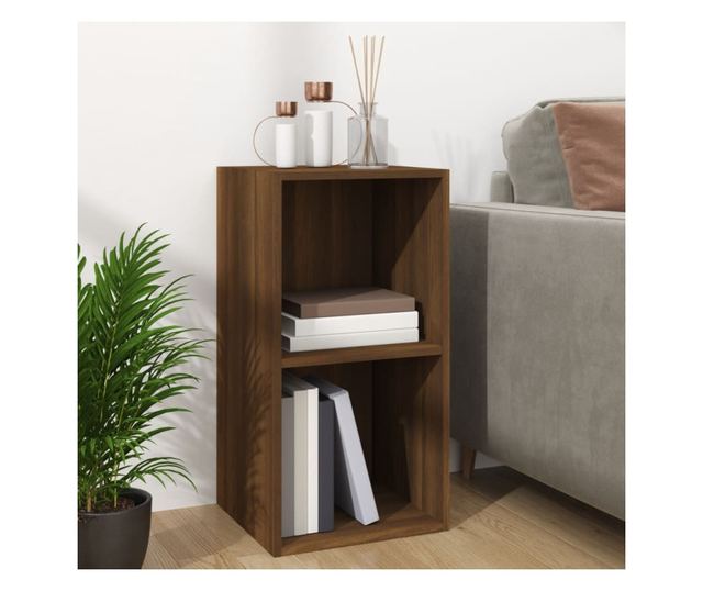 Kutija za pohranu vinilnih ploča smeđa 71 x 34 x 36 cm drvena